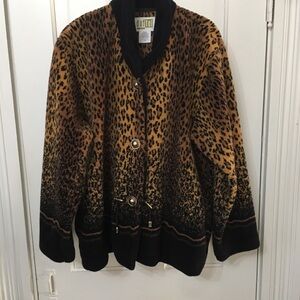 Wild Leopard Print Teddy Jacket and Vest